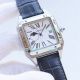 Replica Cartier Santos Automatic Watch White Dial Black Leather Strap Silver Bezel Stainless Steel watch Case (8)_th.jpg